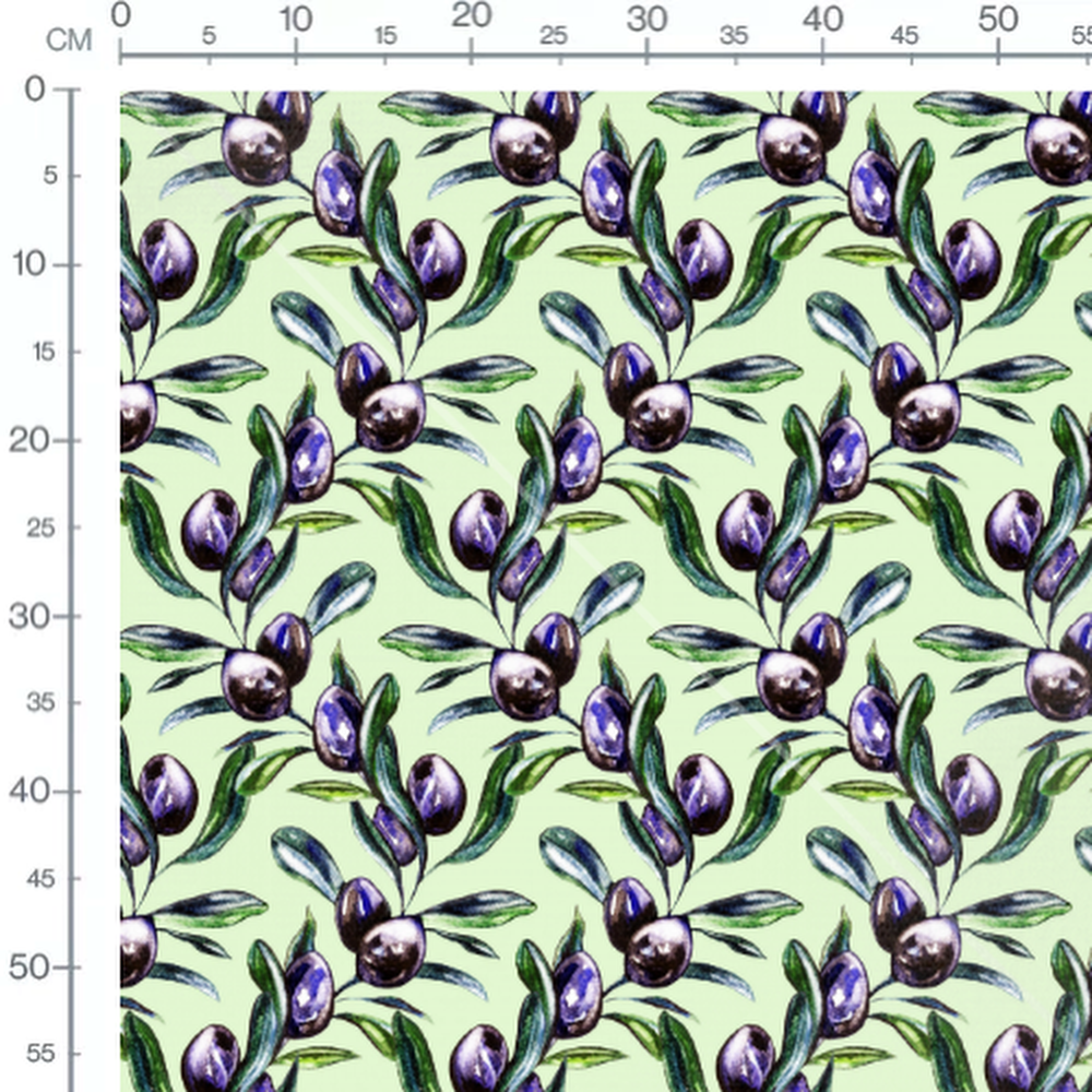 Tissu - Olives violettes sur fond clair