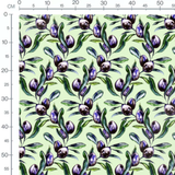 Tissu - Olives violettes sur fond clair