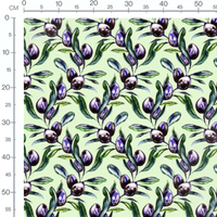 Tissu - Olives violettes sur fond clair