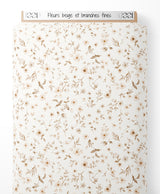 Tissu - Fleurs beige et branches fines