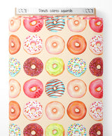 Tissu - Donuts colorés aquarelle