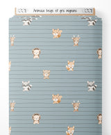 Tissu - Animaux beige et gris mignons