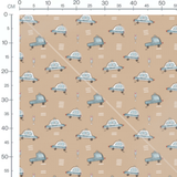 Tissu - Voitures de police bleues simples