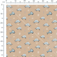 Tissu - Voitures de police bleues simples