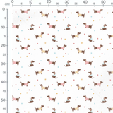 Tissu - Chiens marron en pulls colorés