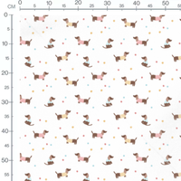Tissu - Chiens marron en pulls colorés