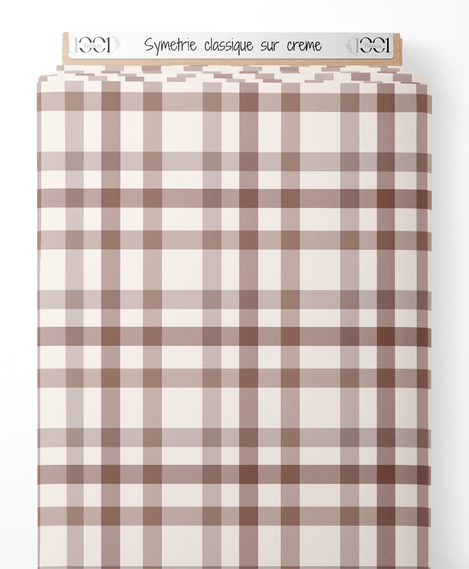 Tissu - Symétrie classique sur crème