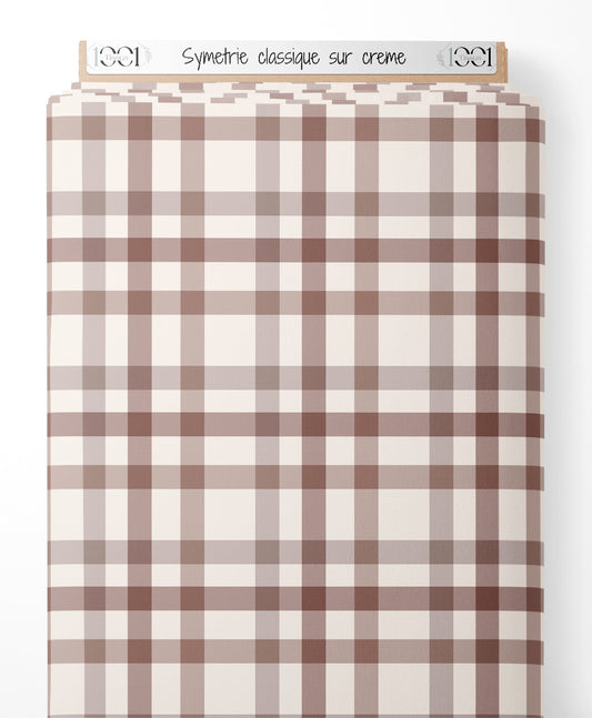 Tissu - Symétrie classique sur crème