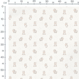 Tissu - Hippopotames mignons sur fond clair