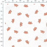 Tissu - Renards et points beige doux