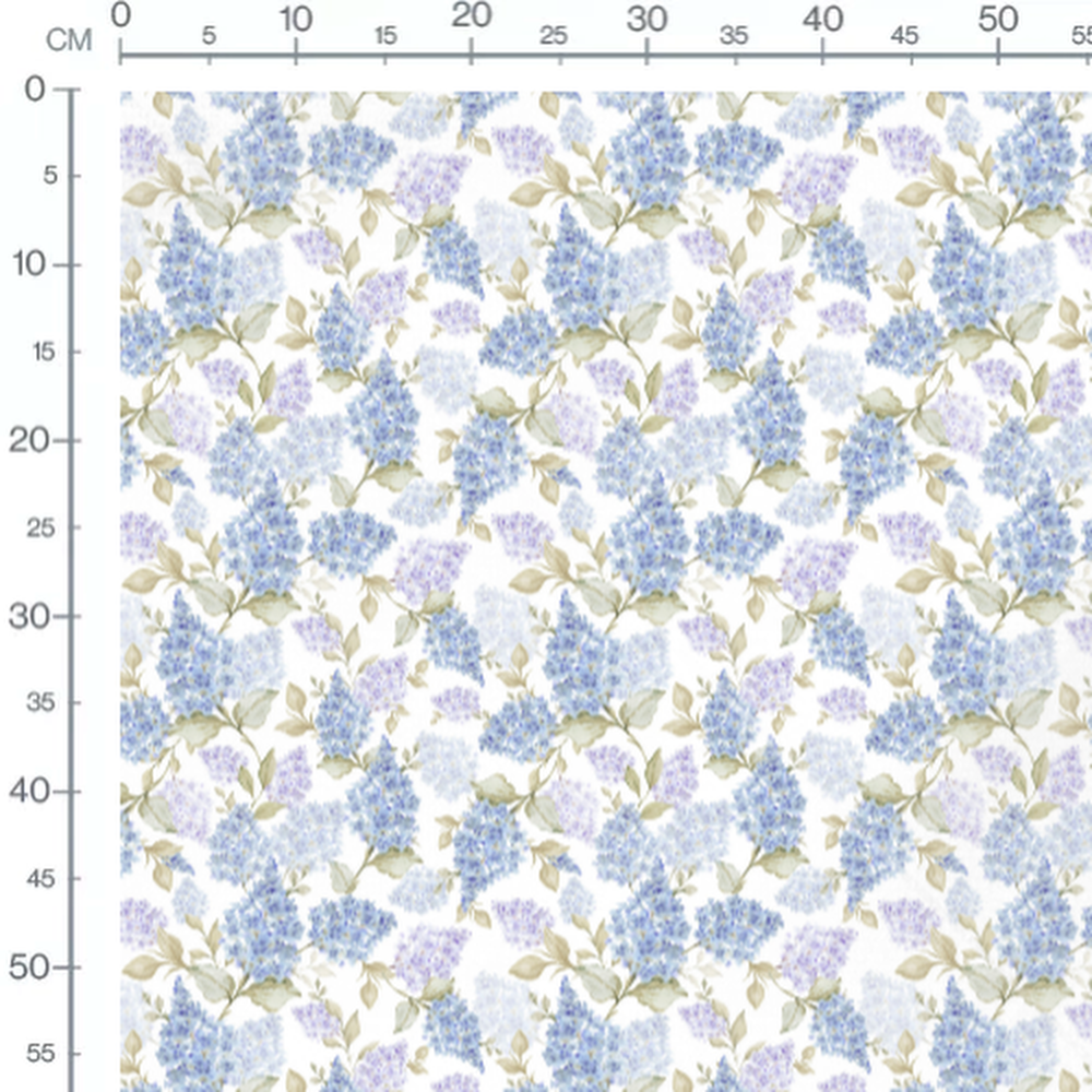 Tissu - Hortensias violets lumineux