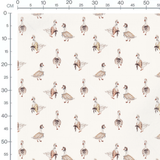 Tissu - Oies vintage sur fond crème