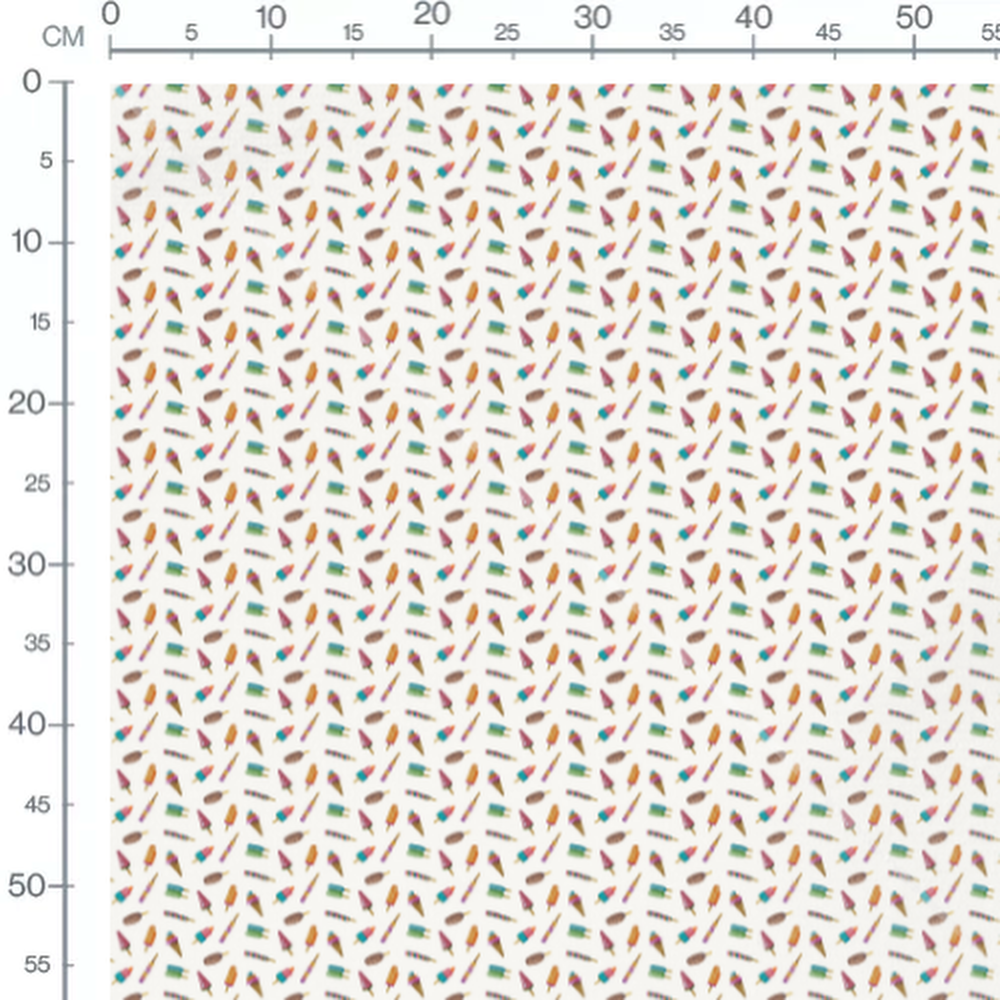 Tissu - Motif glaces colorées