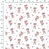 Tissu - Oursons pastel en patins
