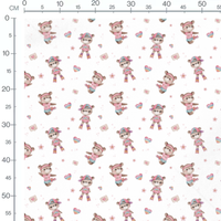 Tissu - Oursons pastel en patins