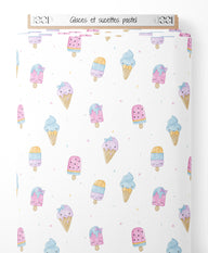 Tissu - Glaces et sucettes pastel