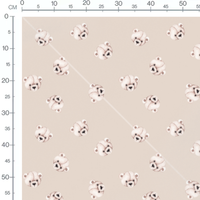 Tissu - Ours beige aux traits doux