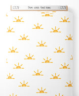 Tissu - Demi-soleils sur fond blanc