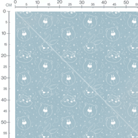 Tissu - Animaux et constellations blanches