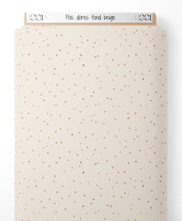 Tissu - Pois dorés sur fond beige