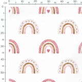 Tissu - Arc-en-ciel fleurs roses