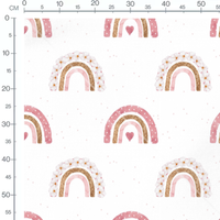 Tissu - Arc-en-ciel fleurs roses
