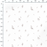 Tissu - Feuilles grises sur blanc