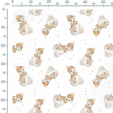 Tissu - Ours polaires sur fond blanc
