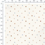 Tissu - Pois marron, beige et bleu