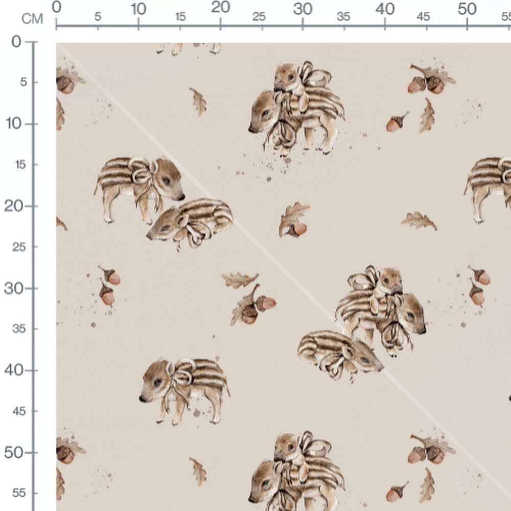 Tissu - Faons avec rubans et glands