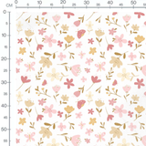 Tissu - Fleurs roses et coccinelles
