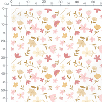 Tissu - Fleurs roses et coccinelles