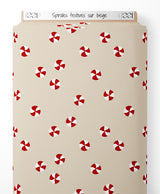 Tissu - Spirales festives sur beige