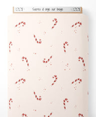 Tissu - Sucres d'orge sur beige