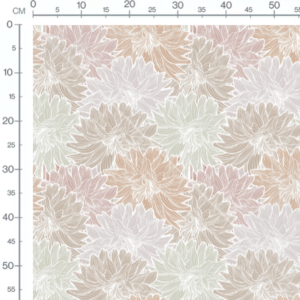 Tissu - Fleurs stylisées multicolores