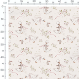Tissu - Lapins et canards sur crème