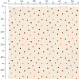 Tissu - Pois marron, orange et rose