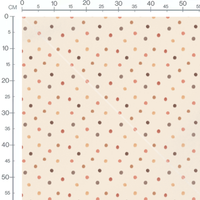 Tissu - Pois marron, orange et rose