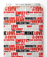 Tissu - Mots d'amour multicolores