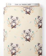 Tissu - Koalas sur branches pastel
