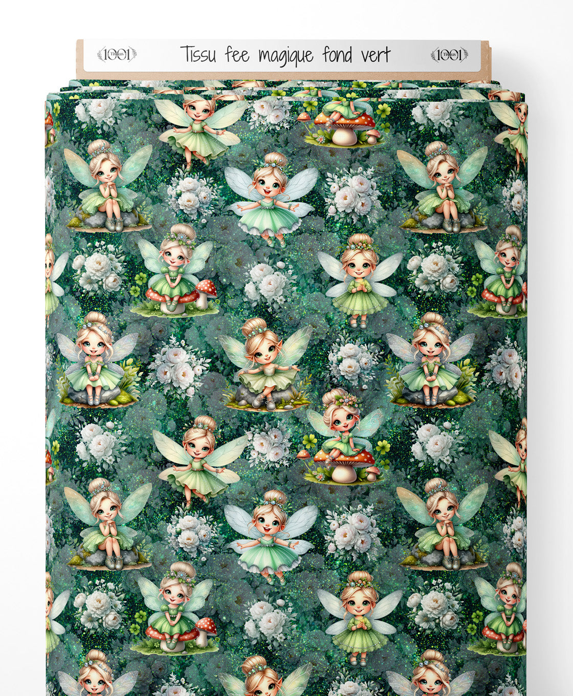 Tissu - fee magique fond vert