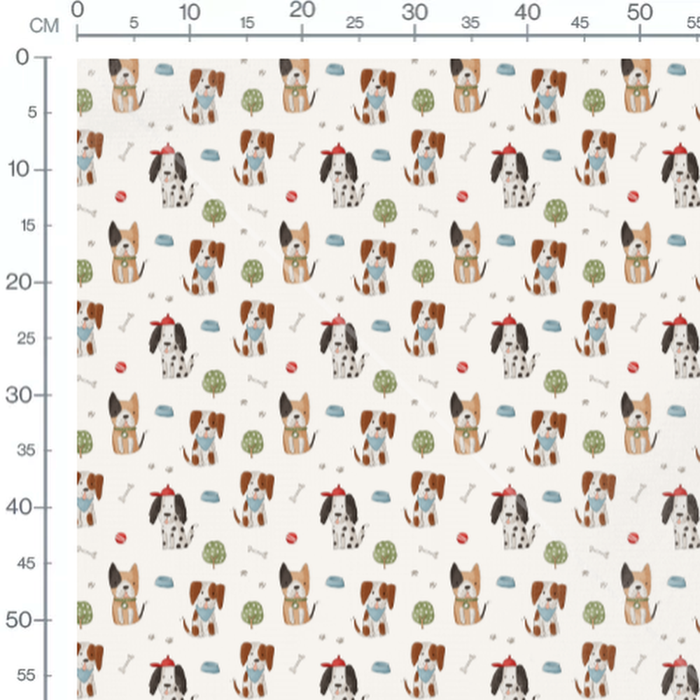 Tissu - Chiens noir et marron en plein air