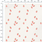 Tissu - Fraises roses dessinées