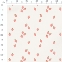 Tissu - Fraises roses dessinées