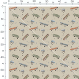 Tissu - Skateboards et casques colorés