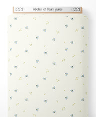 Tissu - Abeilles et fleurs jaunes