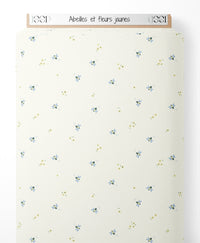 Tissu - Abeilles et fleurs jaunes