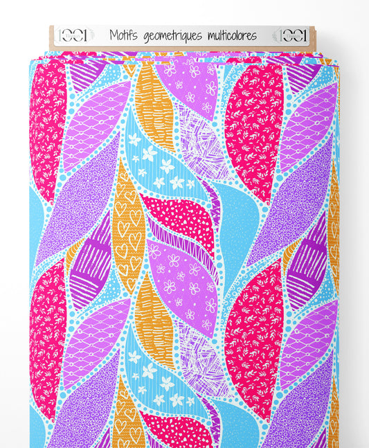 Tissu - Motifs géométriques multicolores