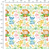 Tissu - Animaux tropicaux aquarelle