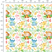 Tissu - Animaux tropicaux aquarelle